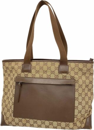 Gucci Brown Canvas Tote Bag (Pre-Owned)