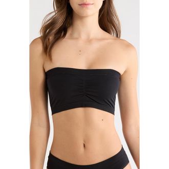 Nordstrom Seamless Bandeau Bra in Black at Nordstrom, Size X-Large