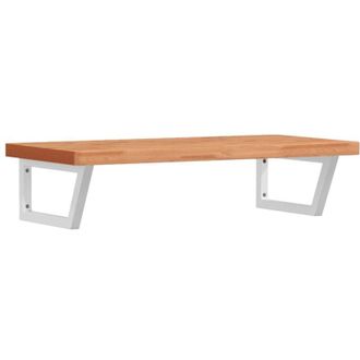 vidaXL Vidaxl - Estante De Lavabo De Pared De Acero Y Madera Maciza De Haya