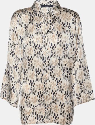 Marina Rinaldi Marina Sport By Marina Rinaldi Multicolor Printed Silk Button Front Shirt