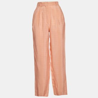 Sandro Pink Striped Cotton Trousers