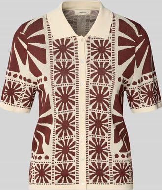 Suncoo Strickshirt mit Umlegekragen Modell GABERA in Schoko, Gr&ouml;&szlig;e XS