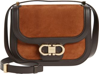 Ferragamo X-Small Double Gancio Crossbody Bag in Natural Resort/Testa Di Moro at Nordstrom