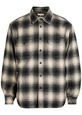 Nudie Jeans Glenn Quilted Flannel Overshirt - Black - L