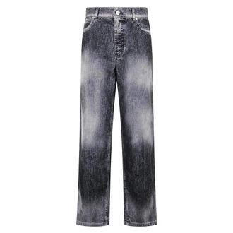 Marni Flocked Denim Jeans - Dames - Regular Fit Jeans - Zwart - 2XS - Denim - Jeans