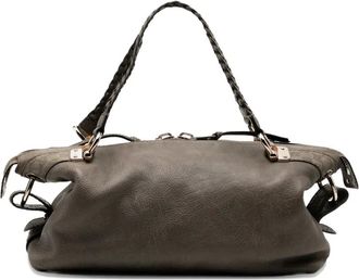 Gucci Borsa tote Bar media in pelle e bamb&ugrave; 2000-2015 - Grigio