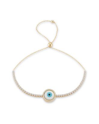 Glaze Jewelry 14K Over Silver Cz Evil Eye Tennis Bracelet
