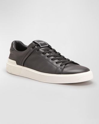 Balmain Mens B-Court Leather Low-Top Sneakers
