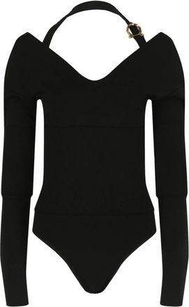 Ferragamo Womens Long Sleeve Bodysuit In Black