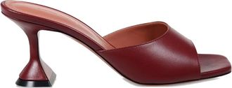 Amina Muaddi 70mm Lupita square-toe sandals - women - Leather/Calf Leather/Calf Leather/Rubber - 38.5 - Brown