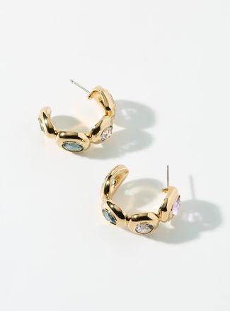 Swarovski Womens Gema large half-Hoop Earrings