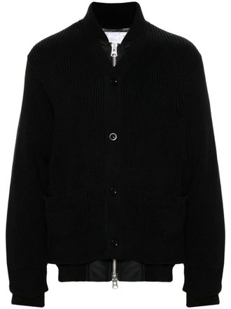 sacai Bomber con design a strati - Nero
