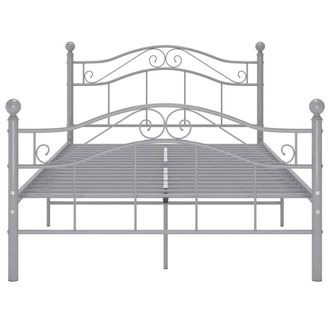 Berkfield Home Comfortable Bed Frame Grey Metal 120x200 cm | Size: Small Double