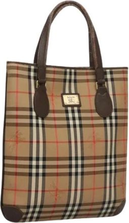 Burberry Pre-owned Tote Bags, female, Beige, Size: ONE SIZE Pre-owned Canvas Tote Bag