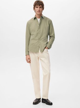 Mango Camicia 100% cotone Oxford kaki - Uomo - XXL - MANGO MAN