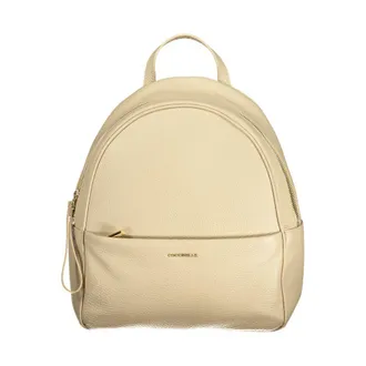 Coccinelle Beige Leather Womens Backpack