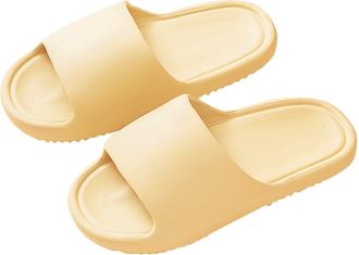 Generic Bathing Shoes Womens Non-Slip Sole Bathing Slippers Women Men Bath Mules Flat Lightweight Cloud Shoes Ergonomic for Home Beach Shoes Thick Foam Mules 