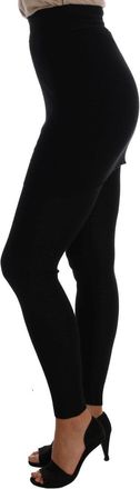 Dolce & Gabbana Womens Black Cashmere Silk Stretch Tights Stockings Clothing