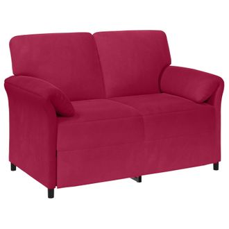 vidaXL Sof&aacute; De 2 Plazas Rojo Vino 138 X 83 X 95 Cm Terciopelo Vidaxl