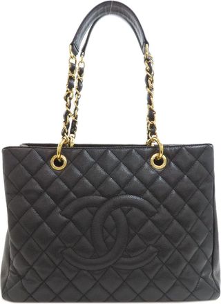 Chanel Black Leather Tote Bag (Pre-Owned)