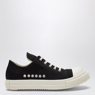 Rick Owens Temple Low sneakers in black/milk white denim