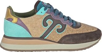 Wushu Ruyi Stijlvolle Zwarte Wush Sneakers - Dames - Sneakers - Veelkleurig - 36 EU - Leer - Schoenen
