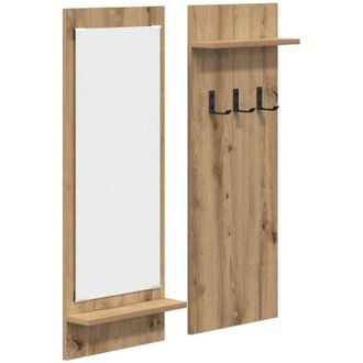 vidaXL Vidaxl - Perchero De Pared Con Estante Roble Artisan 70 X 10 X 90 Cm