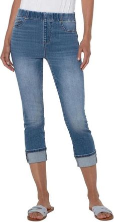 Liverpool L.A. Chloe Jeans Womens Blue Denim Mid Rise Cropped GBO2653