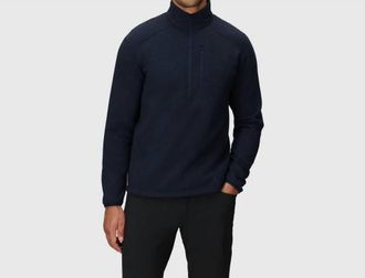 Outdoor Research Crescent Fleece Half Zip Merino Pullover In Dark Navy