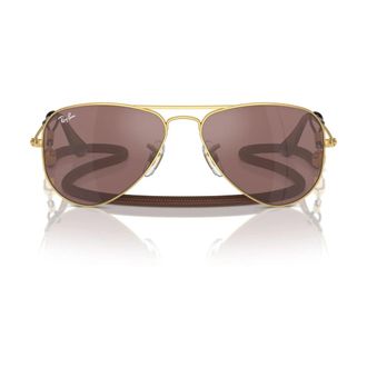 Ray-Ban Junior Aviator Metalen Zonnebril - unisex - Zonnebrillen - Geel - 52 MM - Accessoires