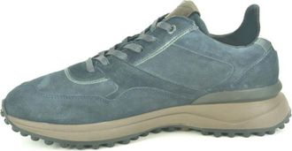 Floris Van Bommel Blauw Daim Effen Runner N. - Heren - Sneakers - Blauw - 44 EU - Schoenen