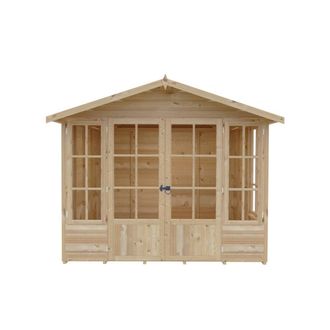 Shires Delmora 8 x 8 Shiplap Summerhouse - Wood - L244.1 x W245.6 x H217.4 cm in Light Brown