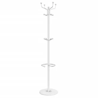 vidaXL Vidaxl - Perchero Con Parag&uuml;ero Hierro Recubierto En Polvo Blanco 180 Cm