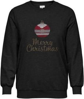 Only Carmakoma kersttrui zwart met pailletten