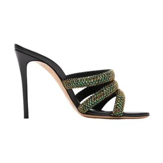 Casadei Heeled Mules, female, Black, Size: 9 1/2 US Julia Olympo Mules