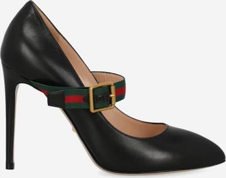 Gucci Black leather Sylvie heeled Mary Jane pumps Size 38
