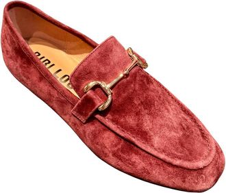 Bibi Lou Womens Zagreb Suede Loafers In Burgundy