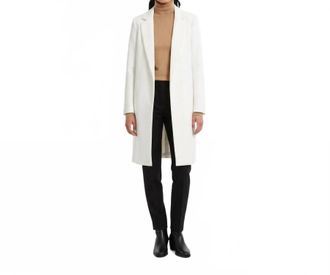 Joie Open Front Long Sleeve Trench Coat In Cream