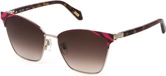 Just Cavalli SJC093 0492 Womens Sunglasses Gold Size 58
