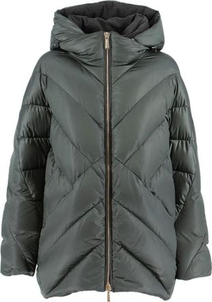 Moorer Jassen, Dames, Groen, S, Teal Hoodie Jas voor Vrouwen