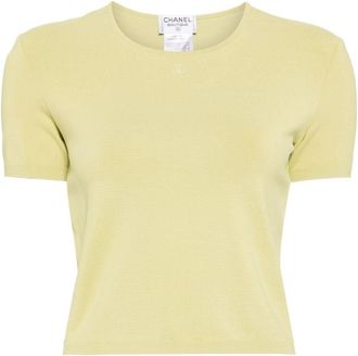 Chanel 1998 CC T-shirt - women - Rayon/Spandex/Elastane - 40 - Green