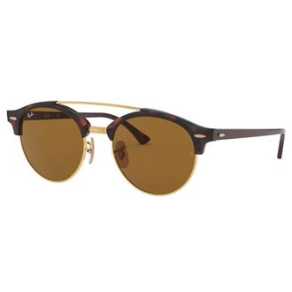 Ray-Ban Clubround Double Bridge - unisex - Zonnebrillen - Bruin - ONE Size - Accessoires