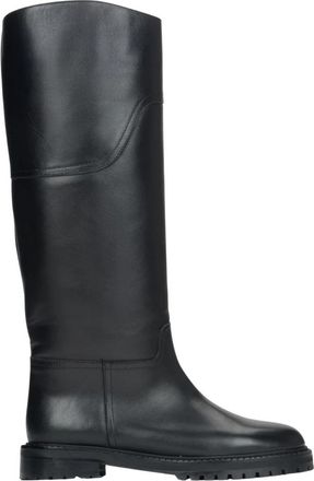 Estro & Luminara Hoge Platte Laarzen - Dames - Hoge Laarzen - Zwart - 40 EU - Leer - Schoenen