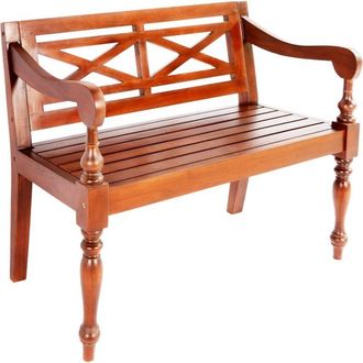 vidaXL Vidaxl - Batavia Bench 98 cm Solid Mahogany Wood Dark Brown