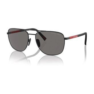 Prada Metallic Drop Sunglasses with Square Look - male - Prada - Sunglasses - Black - 60 MM - Accessories