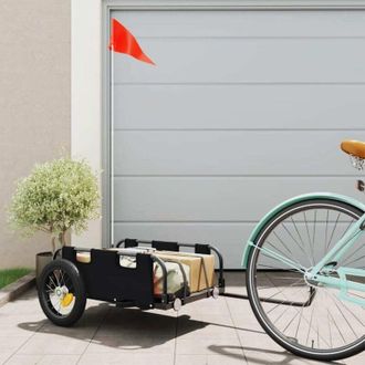 vidaXL Vidaxl - Remolque Para Bicicletas Hierro Y Tela Oxford Negro