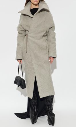 Rick Owens Wool Coat, Womens, Grey