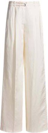 HUGO BOSS Dames/Dames Taualy-W Broek met wijde pijpen en relaxte pasvorm (Wit)