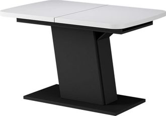 Vicco Mesa De Comedor Fenaro, Blanco/negro, 120 X 80 Cm Extensible, Vicco