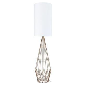 Tosel Lamp&aacute;ra de pie metal Alt.165cm marr&oacute;n ;Pantalla: blanco o